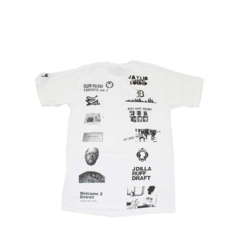 Heritage * | Stussy X Pay Jay J Dilla Collage T-Shirt Manica Corta Serie Limitata Bianca Promotion