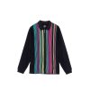 T-Shirts & Polo * | Stussy Simon Longsleeve Zip Polo Black 1140114 Promotion