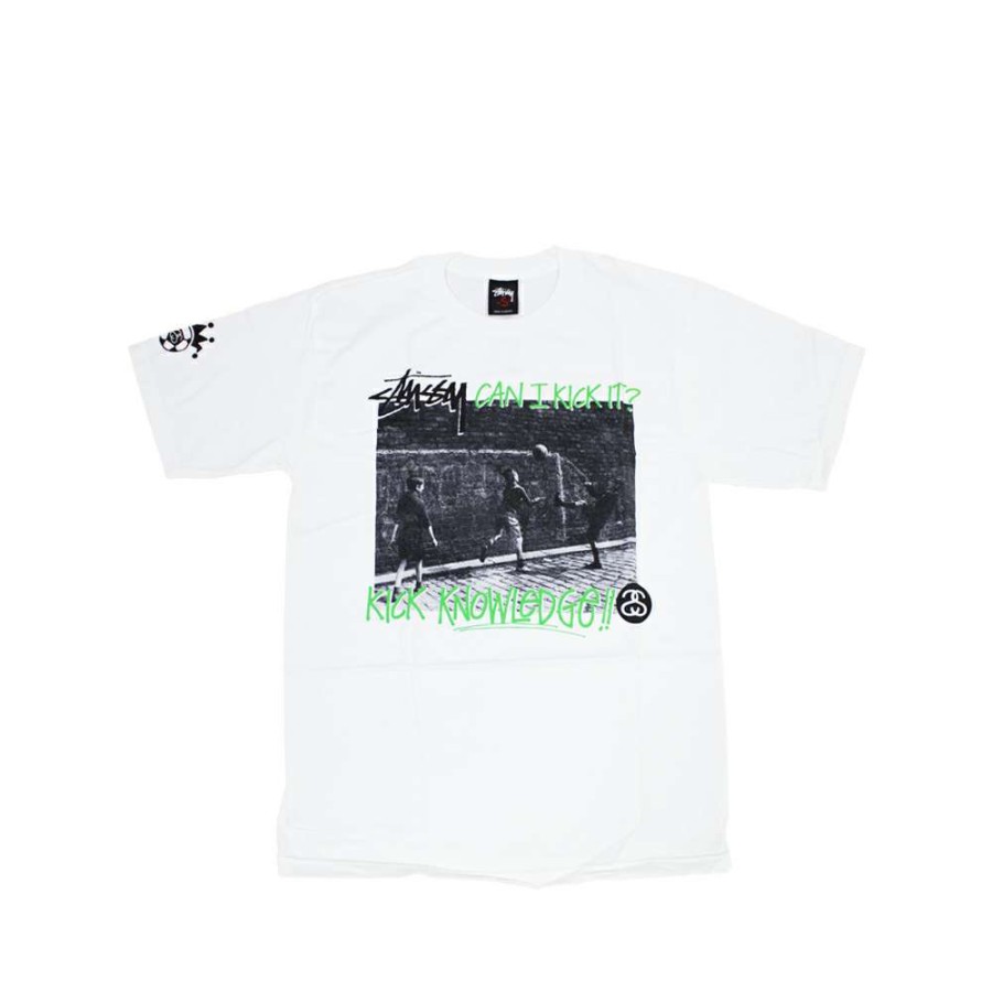 Heritage * | Stussy Customade Sc Ss Kick Knowledge White Tee Limited Edition Eesc3902084 Sale