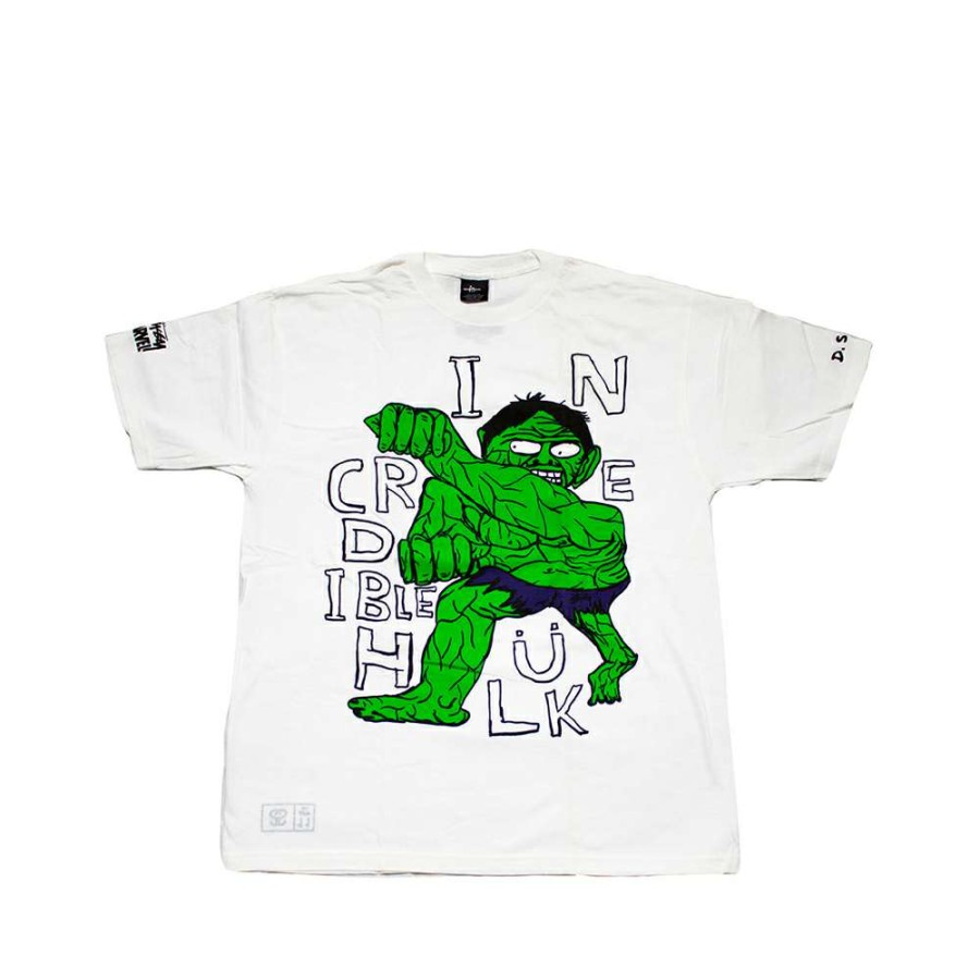 Heritage * | Stussy X Marvel Hulk White Tee Sale