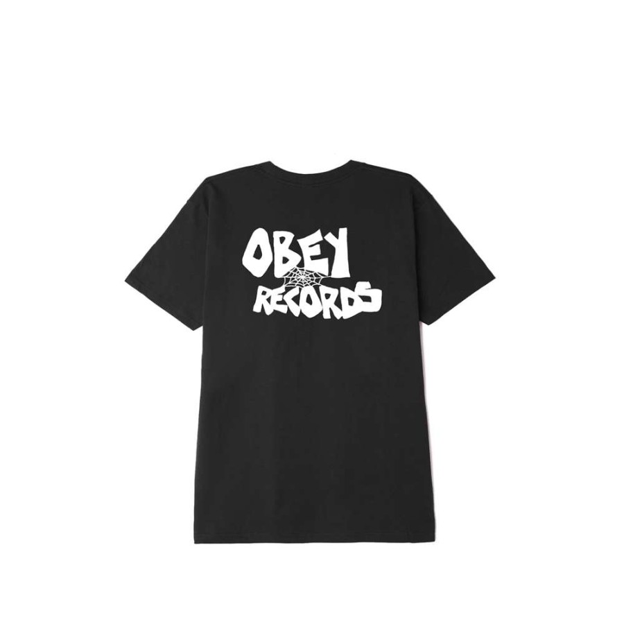 T-Shirts & Polo * | Obey Records Web T-Shirt Black 165262870 Sale