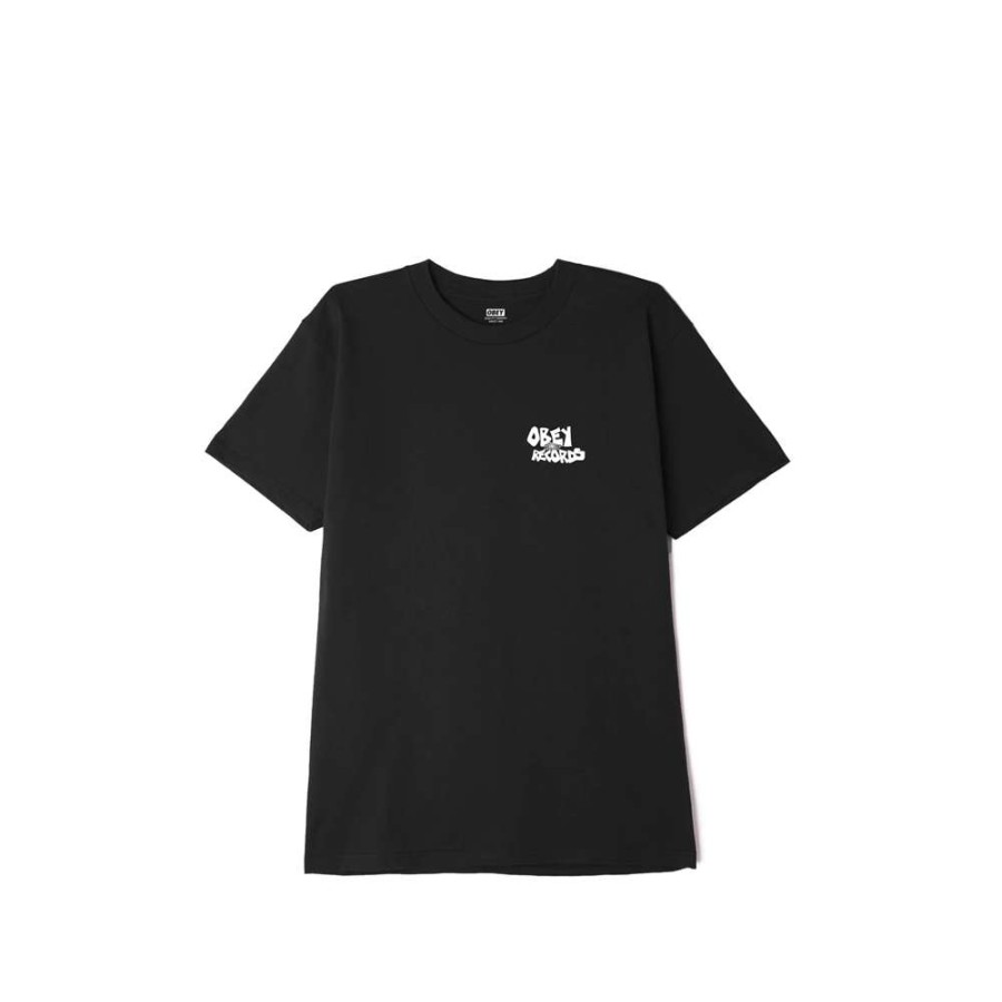 T-Shirts & Polo * | Obey Records Web T-Shirt Black 165262870 Sale