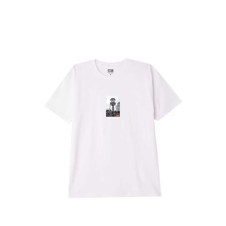 T-Shirts & Polo * | Obey Water Tower Photo Classic T-Shirt White 165262812 Promotion