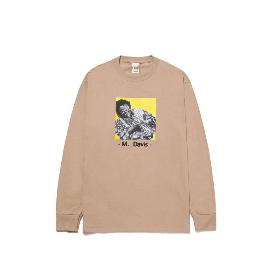 T-Shirts & Polo * | Huf X Miles Davis At Fillmore L/S Tee Sand Ts01760 Promotion