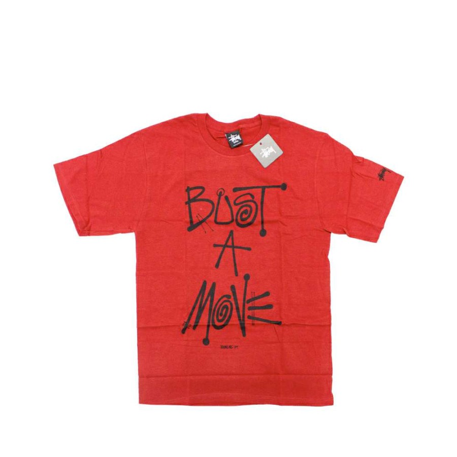 Heritage * | Stussy X Delicious Vinyl Bust A Move Red Tee Limited Edition 3902374 Discount