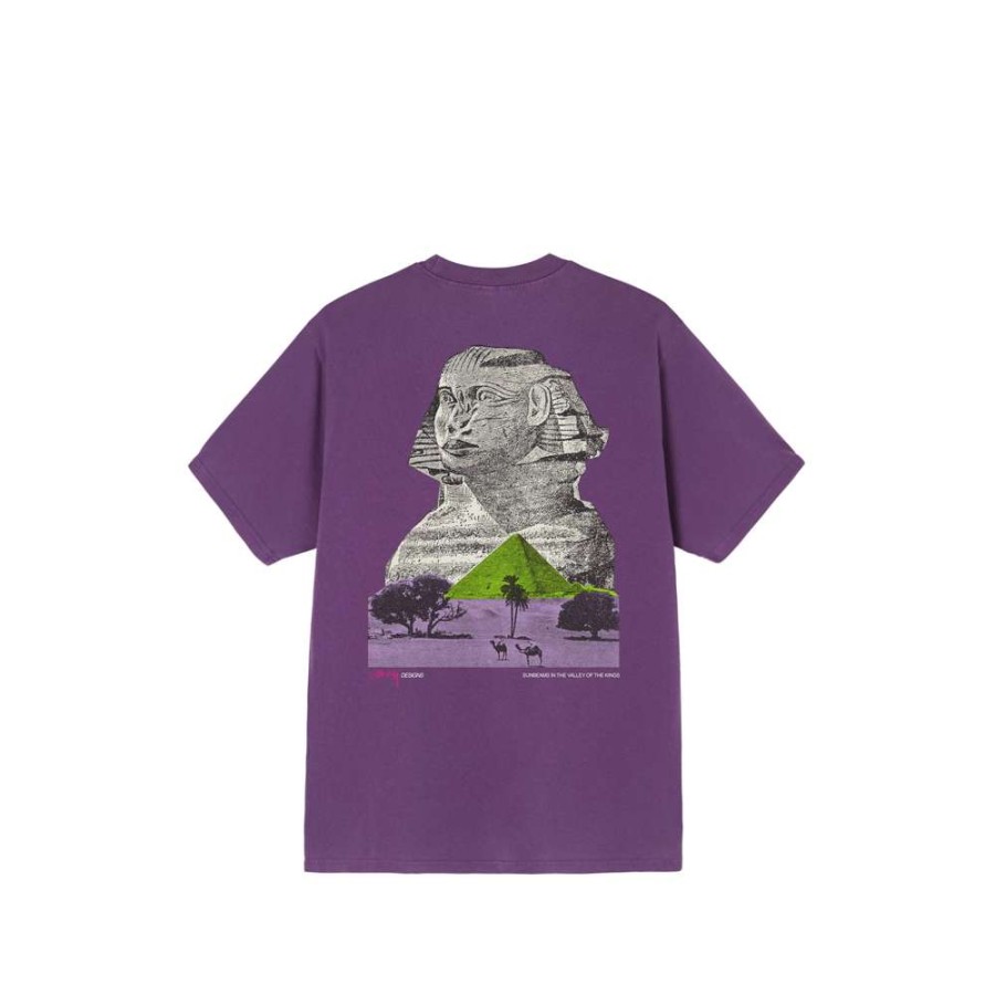 T-Shirts & Polo * | Stussy Sphinx Pigment Dyed Tee Purple 1904752 Discount