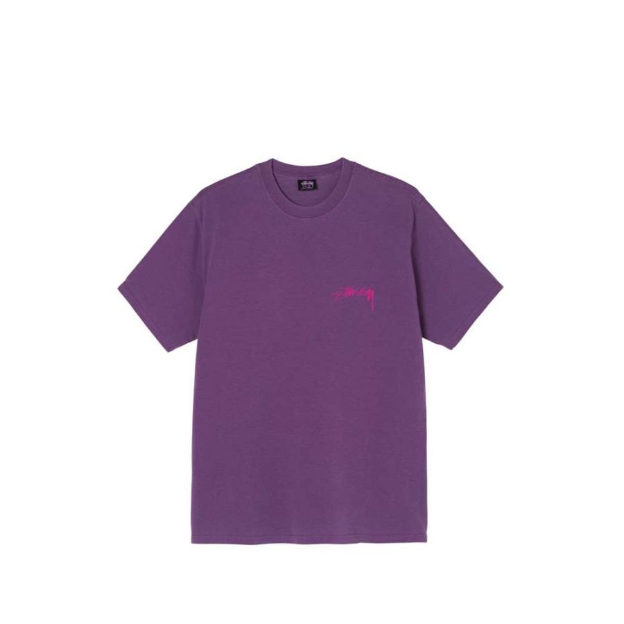 T-Shirts & Polo * | Stussy Sphinx Pigment Dyed Tee Purple 1904752 Discount