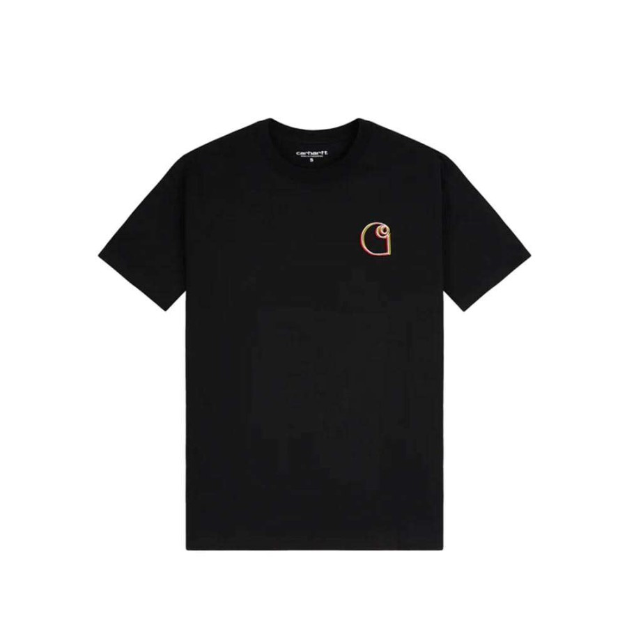 T-Shirts & Polo * | Carhartt Wip S/S Commission Logo T-Shirt Black I028460-89-00 Discount