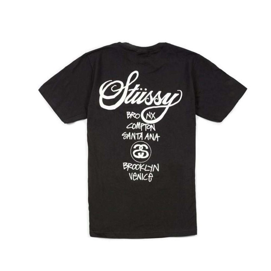 Heritage * | Stussy World Tour Ss Tee Black 3903142 Discount