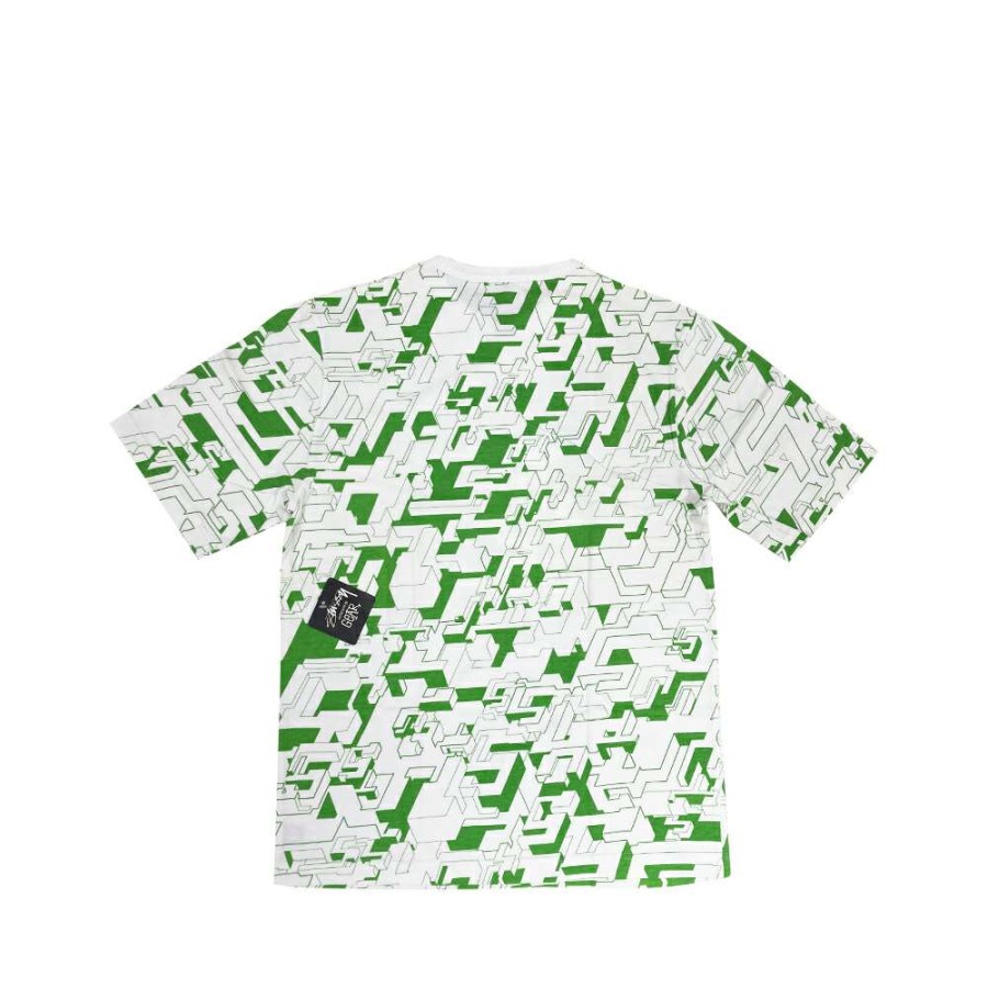 Heritage * | Stussy X Delta All Over Print White / Green Tee Limited Edition Sale