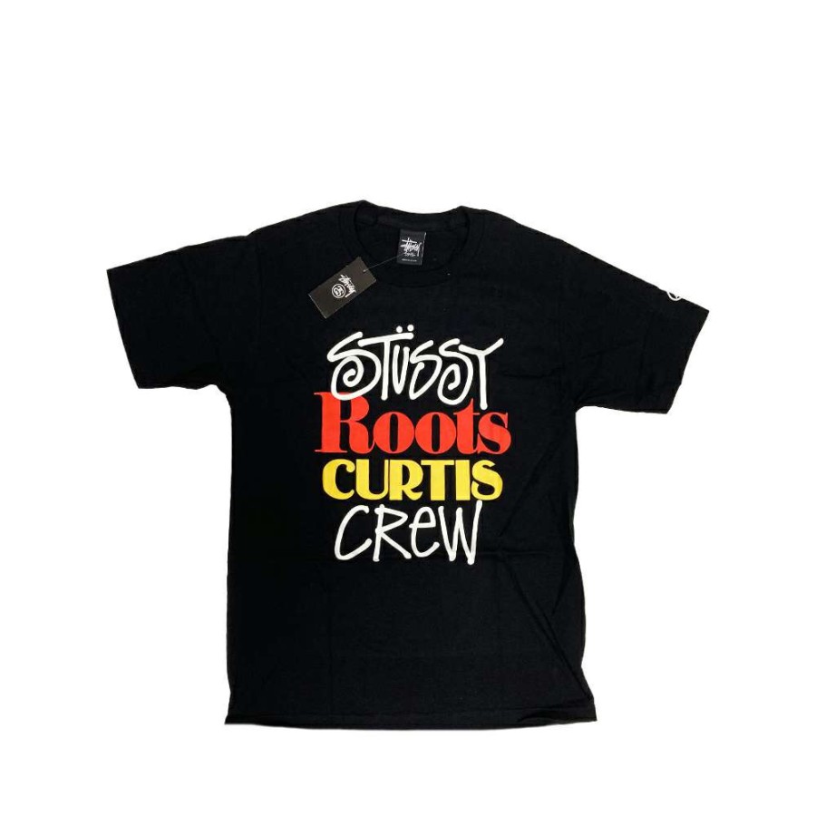 Heritage * | Stussy X Curtis Mayfield Roots Curtis Crew Black Tee Limited Edition 1903458 Sale