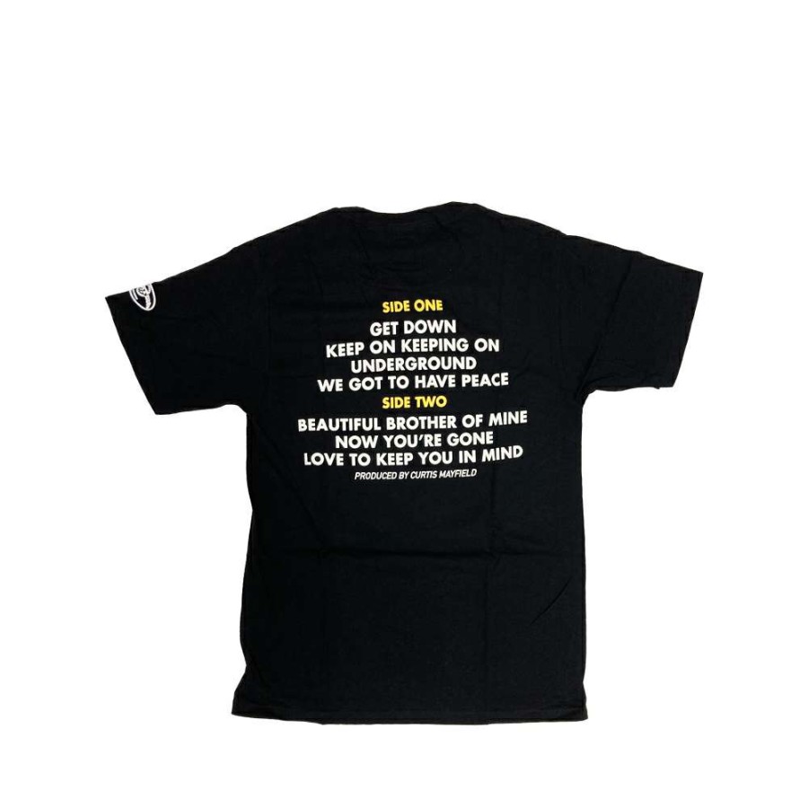 Heritage * | Stussy X Curtis Mayfield Roots Curtis Crew Black Tee Limited Edition 1903458 Sale