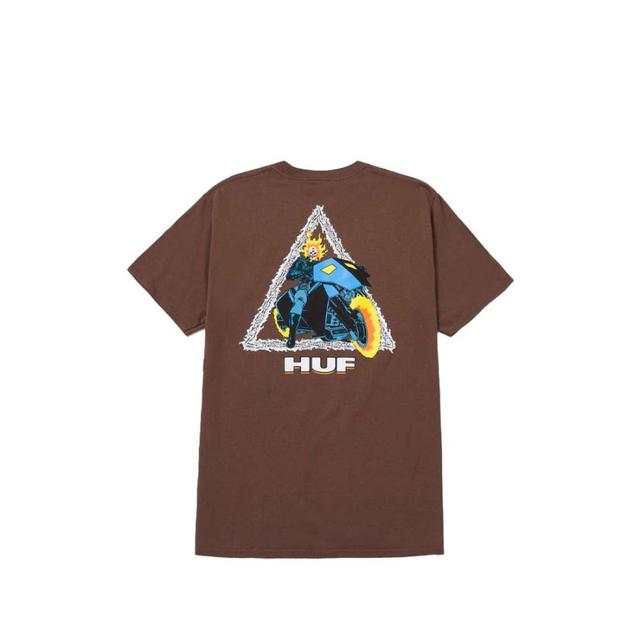 T-Shirts & Polo * | Huf Ghost Rider Triple Triangle S/S T-Shirt Brown Ts01903 Sale