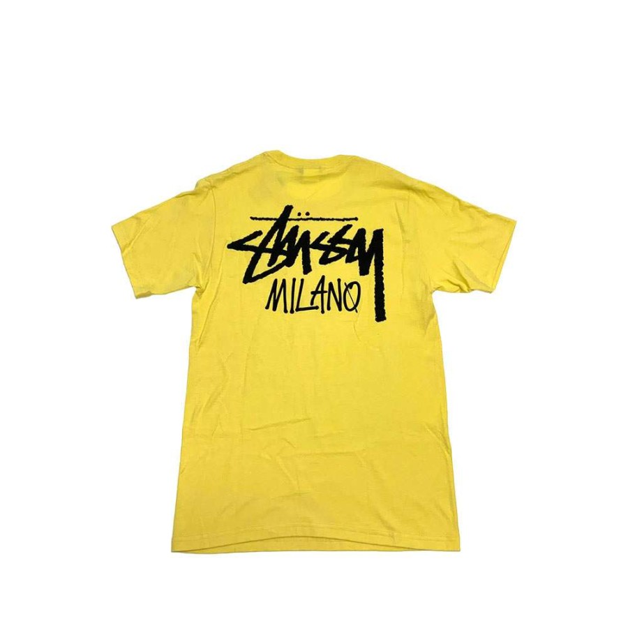 T-Shirts & Polo * | Stussy Stock Milano Tee Yellow 3903498 Sale