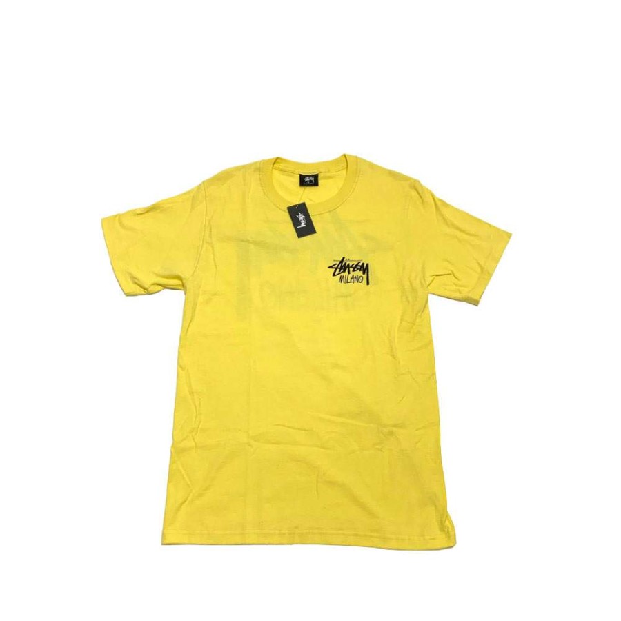 T-Shirts & Polo * | Stussy Stock Milano Tee Yellow 3903498 Sale