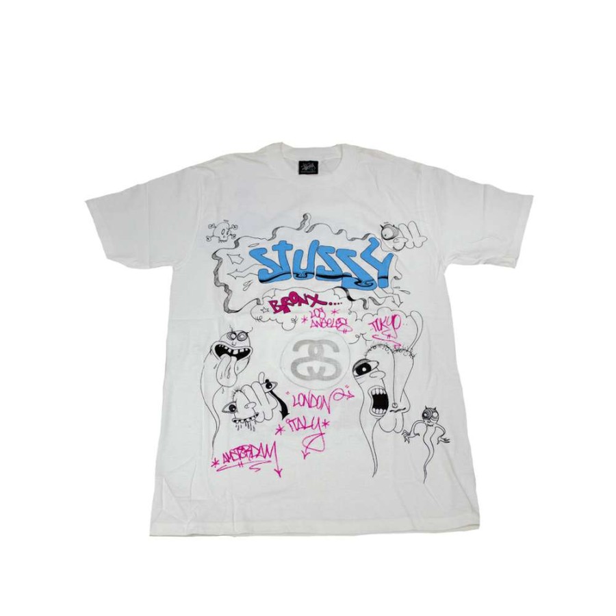 Heritage * | Stussy White Tee World Tour 2006 Ghost S6Sc1901249 Limited Edition Promotion