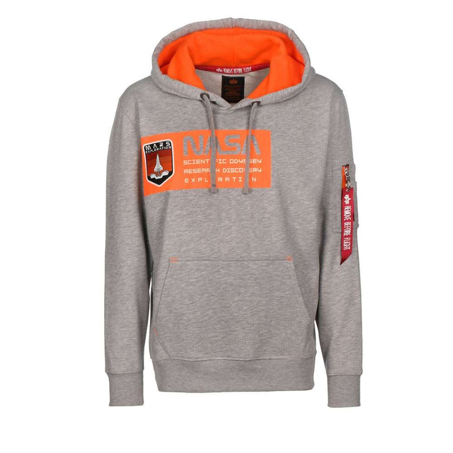 T-Shirts & Polo * | Alpha Industries Mars Neon Hoody Grey Heather 126332-17 Sale