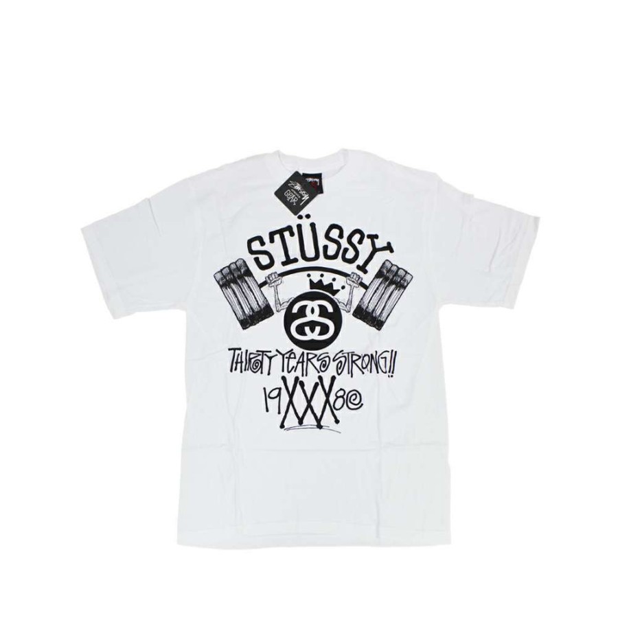 Heritage * | Stussy White Thirty Years Xxx Anniversary Strong Tee Limited Edition 1902376 Sale