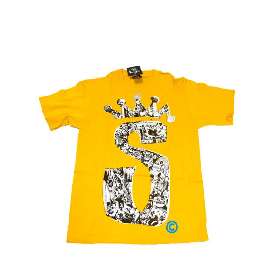 Heritage * | Stussy S Crown Collage Tee Yellow Limited Edition Discount