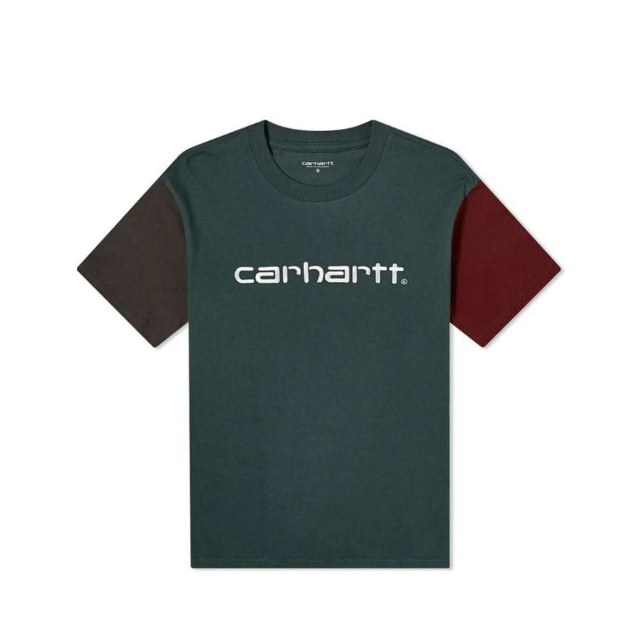 T-Shirts & Polo * | Carhartt Wip S/S Carhartt Tricol T-Shirt Dark Teal I028359_0F2_00 Sale