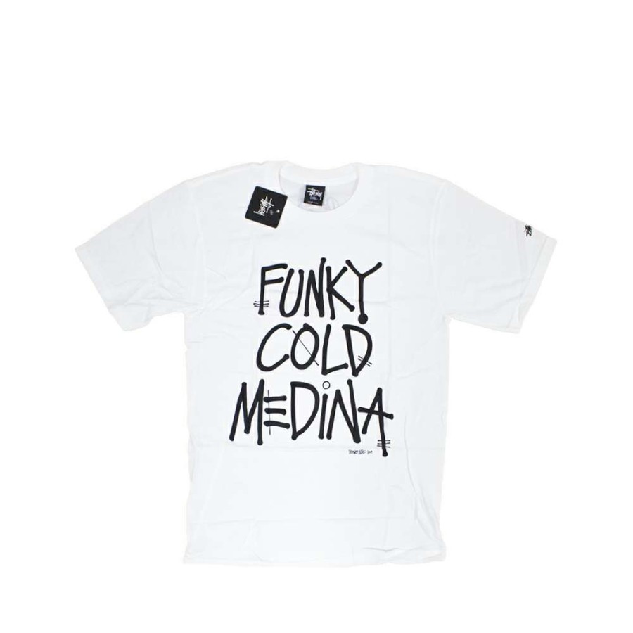 Heritage * | Stussy X Delicious Vinyl Funky Cold Medina White Tee Limited Edition 3902369 Promotion