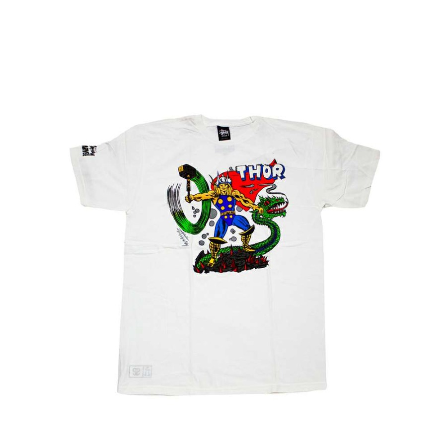 Heritage * | Stussy X Marvel Thor White Tee Discount