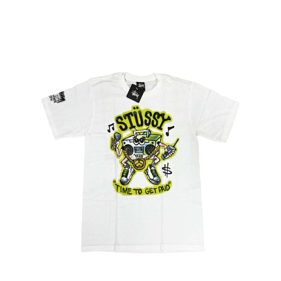 Heritage * | Stussy Get Paid White Tee Limited Edition 1902818 Promotion