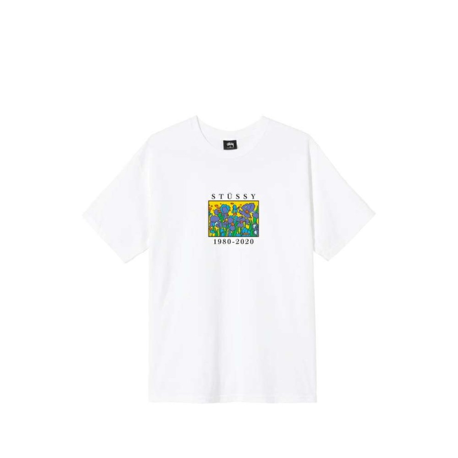 T-Shirts & Polo * | Stussy Irises Tee White 1904624 Promotion