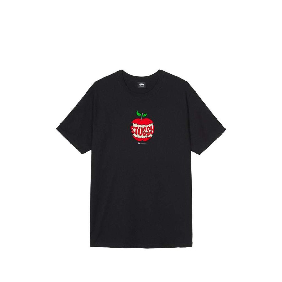 T-Shirts & Polo * | Stussy Apple Tee Black 3903516 Discount