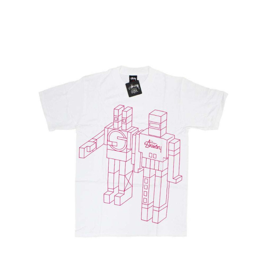 Heritage * | Stussy X Delta Giant Robot White Tee Limited Edition 1901805 Sale