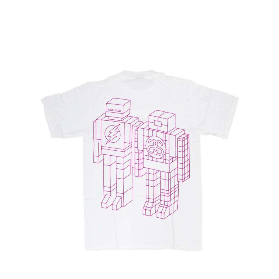 Heritage * | Stussy X Delta Giant Robot White Tee Limited Edition 1901805 Sale