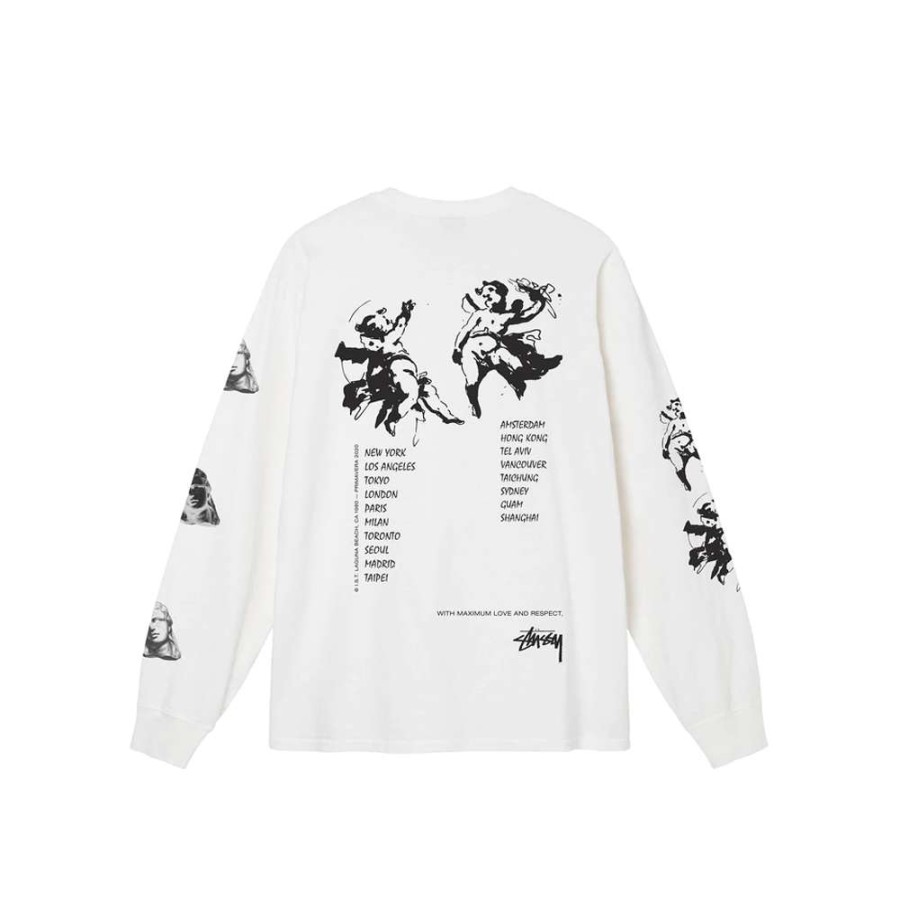 T-Shirts & Polo * | Stussy Angels Ls Tee Natural 1994777 Sale