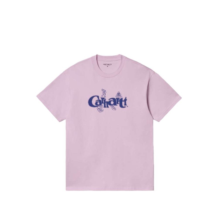 T-Shirts & Polo * | Carhartt Wip S/S Repairs T-Shirt Pale Quartz/Gulf I030177-9 Sale