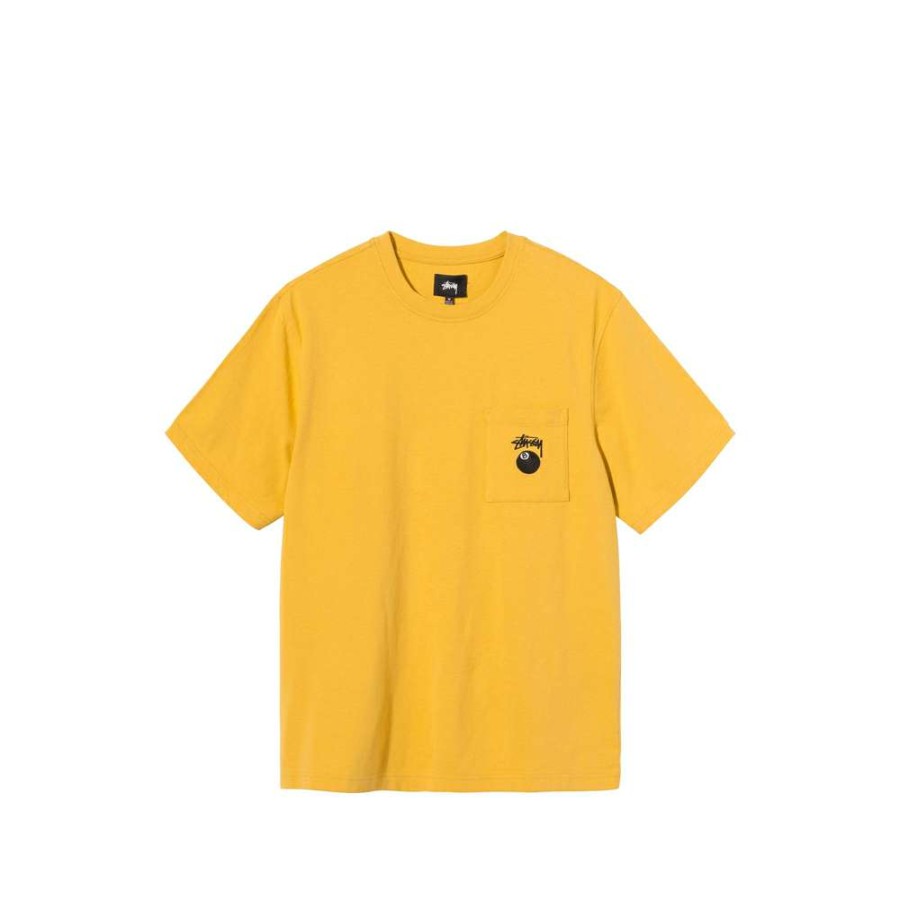 T-Shirts & Polo * | Stussy 8 Ball Pocket Crew Mustard 1140236 Sale