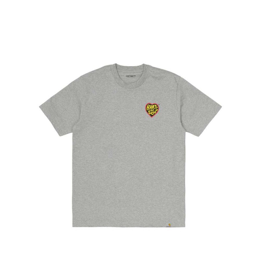 T-Shirts & Polo * | Carhartt Wip S/S Hartt Of Soul T-Shirt Grey Heather I029036-14 Promotion