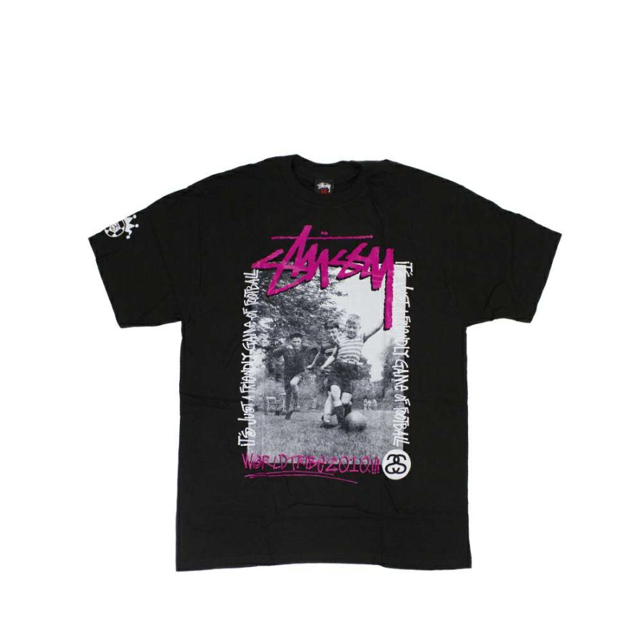 Heritage * | Stussy Customade Sc Ss Wc Friendly Game Black Tee Limited Edition Eesc3902085 Sale