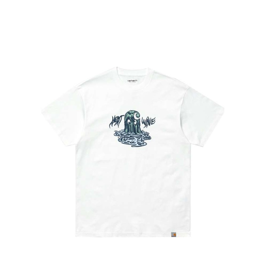 T-Shirts & Polo * | Carhartt Wip S/S Heat Wave T-Shirt White I029024-2 Sale