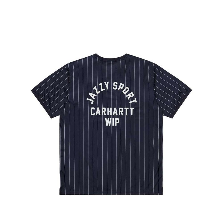 T-Shirts & Polo * | Carhartt Wip X Jazzy Sport S/S Jersey T-Shirt Navy/White Stripes I029386-9 Sale