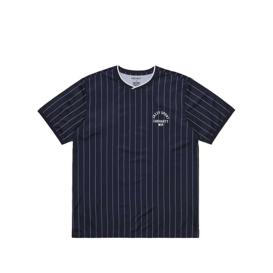 T-Shirts & Polo * | Carhartt Wip X Jazzy Sport S/S Jersey T-Shirt Navy/White Stripes I029386-9 Sale