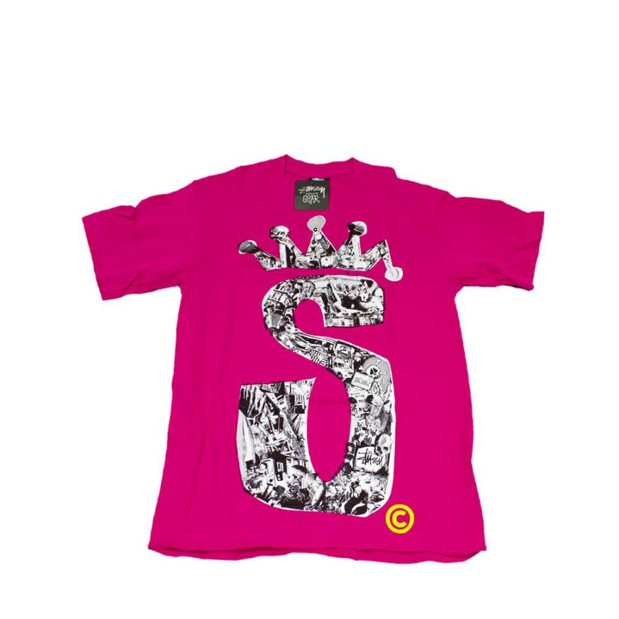 Heritage * | Stussy S Crown Collage Tee Magenta Limited Edition Promotion