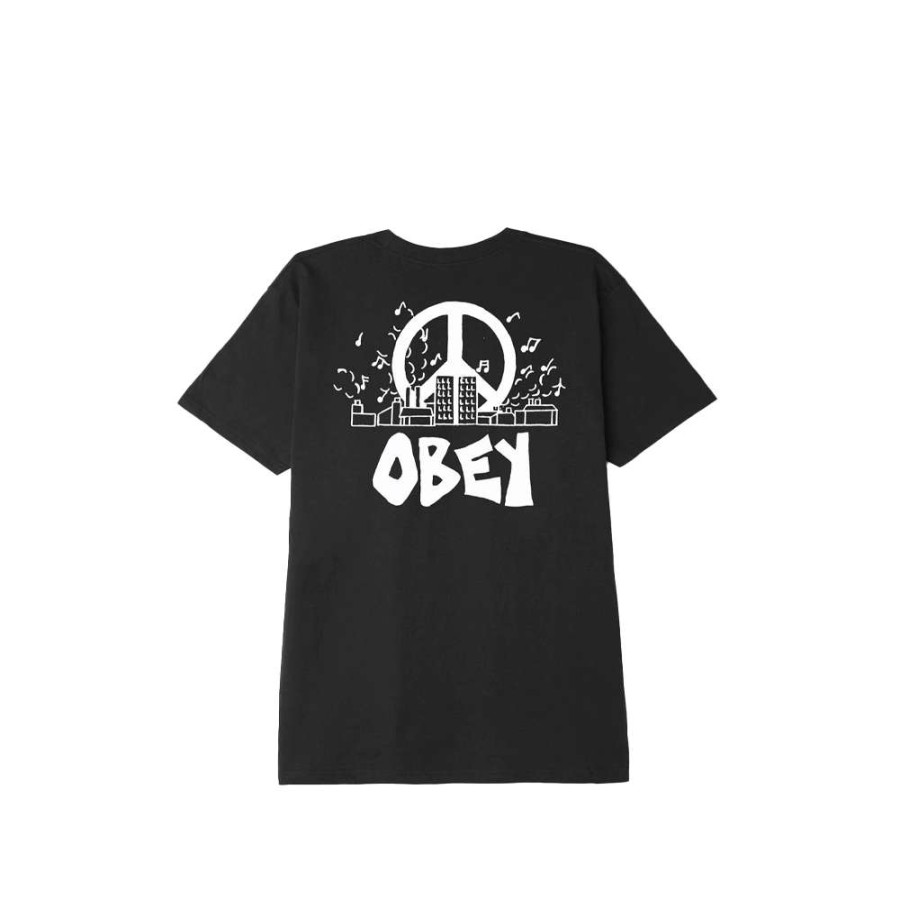 T-Shirts & Polo * | Obey City Block Classic S/S T-Shirt Black 165262960 Huf Discount