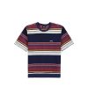 T-Shirts & Polo * | Stussy Hudson Stripe Crew Tee Navy 1140239 Sale