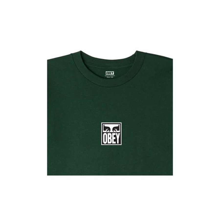 T-Shirts & Polo * | Obey Eyes Icon 3 Classic T-Shirt Forest Green 165262712 Promotion