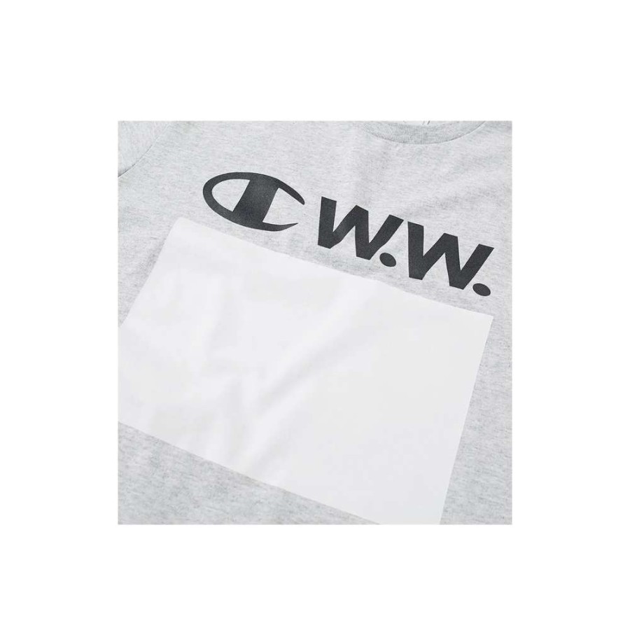 T-Shirts & Polo * | Wood Wood X Champion Alec T-Shirt Grey Melange 211085 Promotion