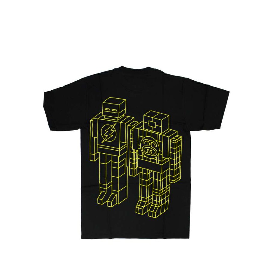 Heritage * | Stussy X Delta Giant Robot Black Tee Limited Edition 1901805 Sale