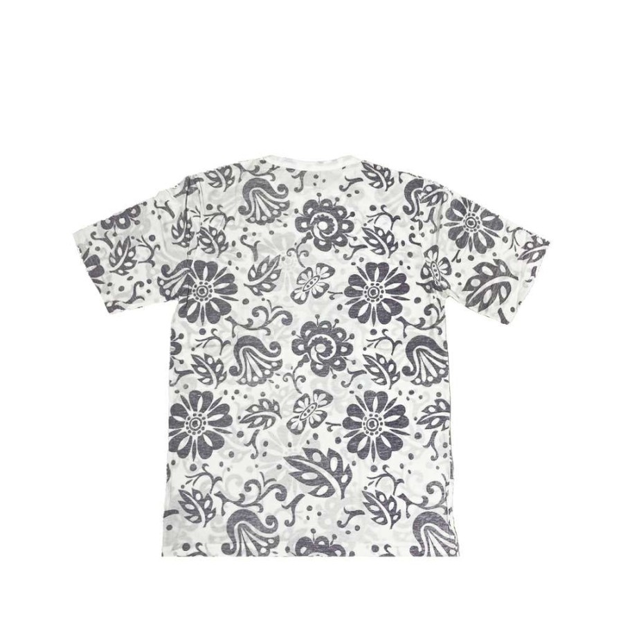 Heritage * | Stussy Flowers All Over Print White / Violet Tee Limited Edition 014711 Discount