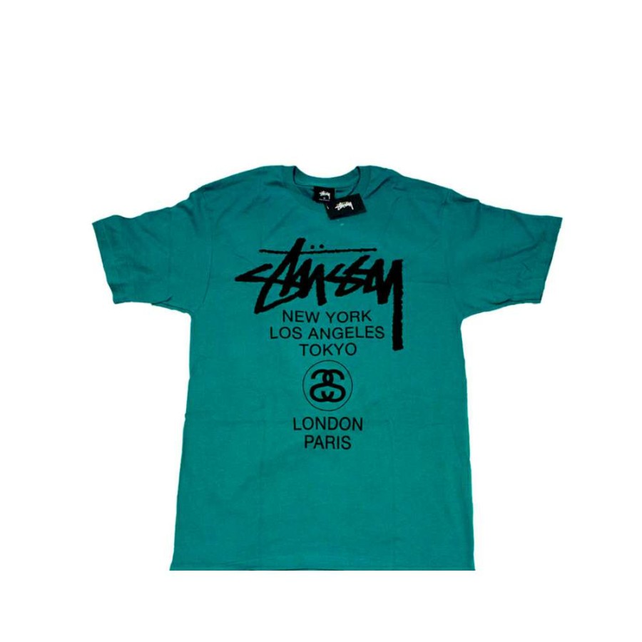 Heritage * | Stussy World Tour Ss Tee Dark Teal 3903168 Sale