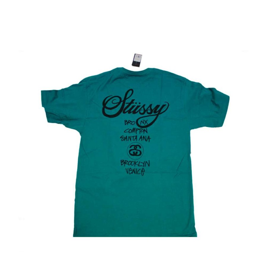 Heritage * | Stussy World Tour Ss Tee Dark Teal 3903168 Sale