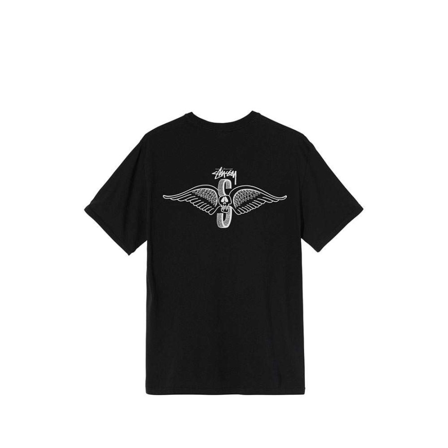 T-Shirts & Polo * | Stussy Skull Wings Tee Black 1904592 Sale