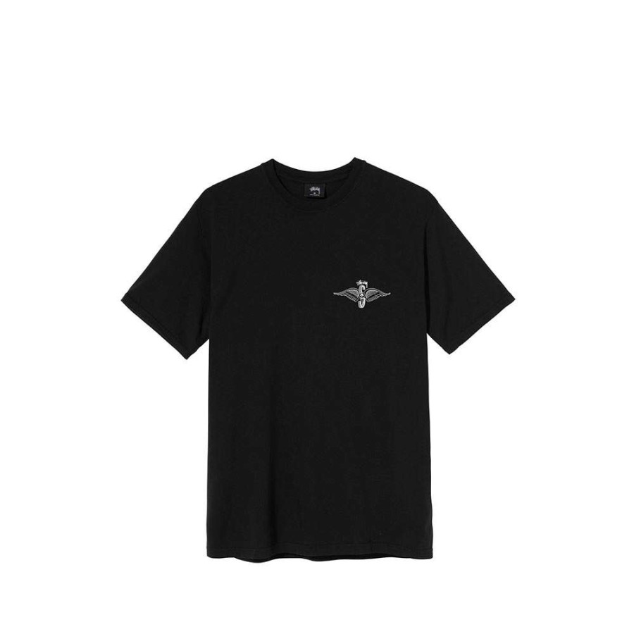 T-Shirts & Polo * | Stussy Skull Wings Tee Black 1904592 Sale